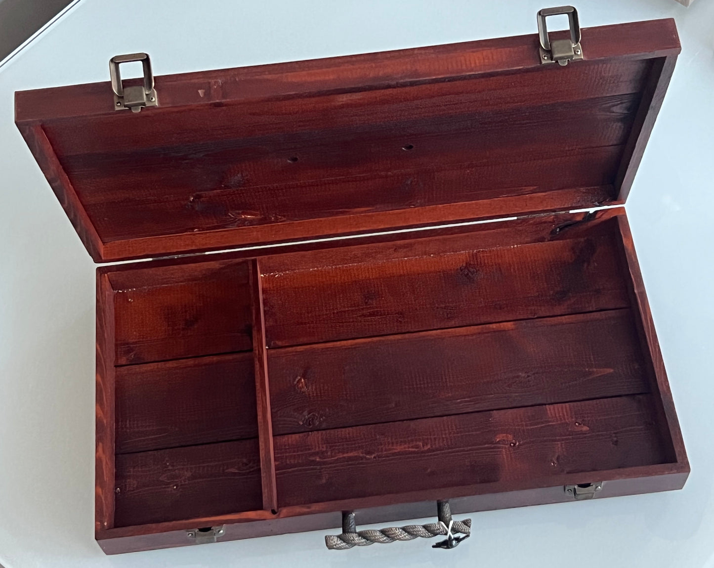 Fancy Red Mahogany Presentation Box, 19" x 10" x 2"