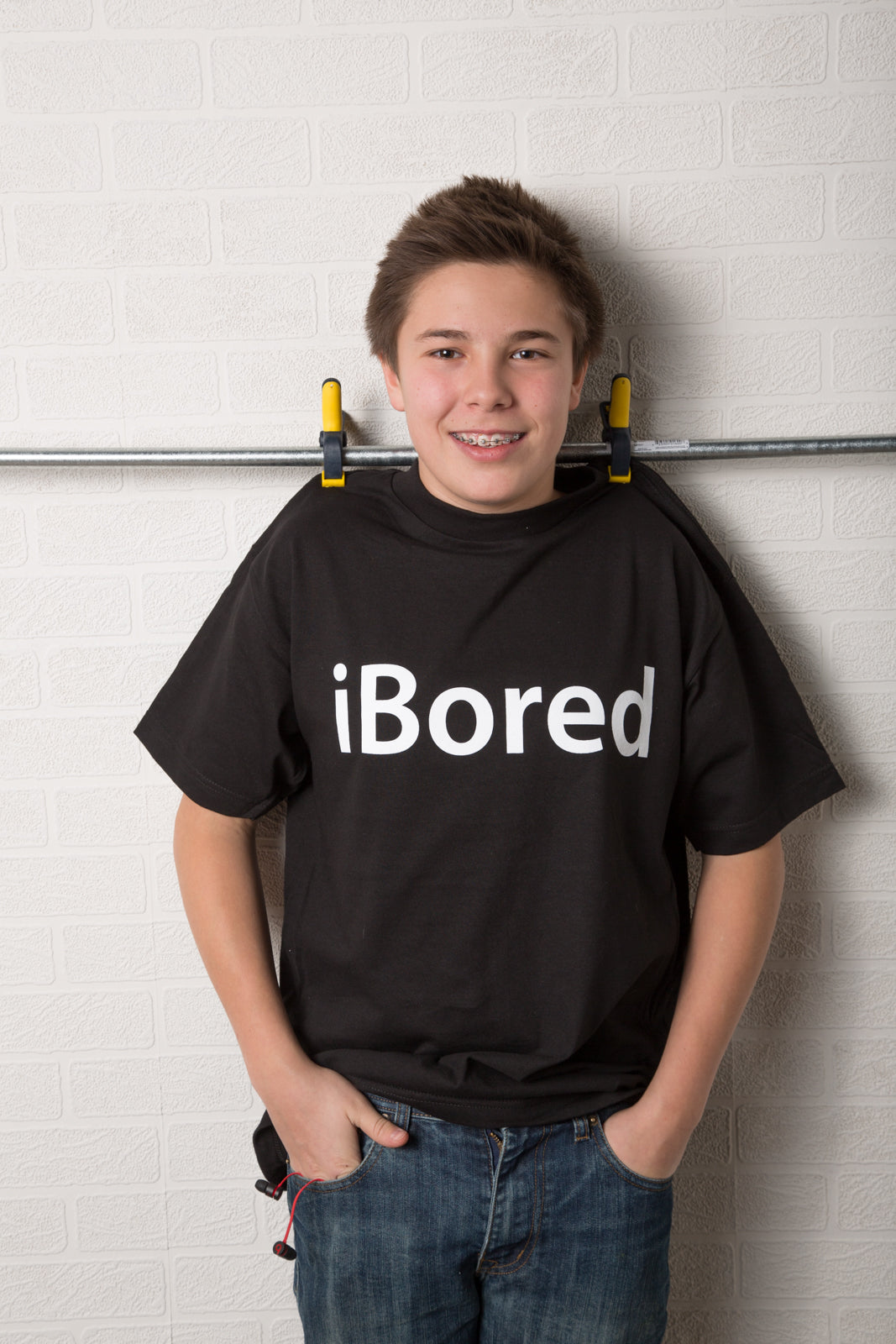 iBored, Black Powerup T-Shirt (Mens and Ladies cuts)