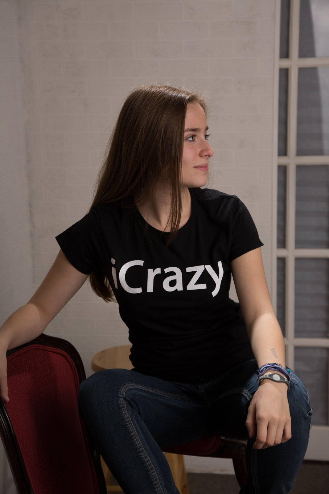 iCrazy, Black Powerup T-Shirt (Mens and Ladies cuts)