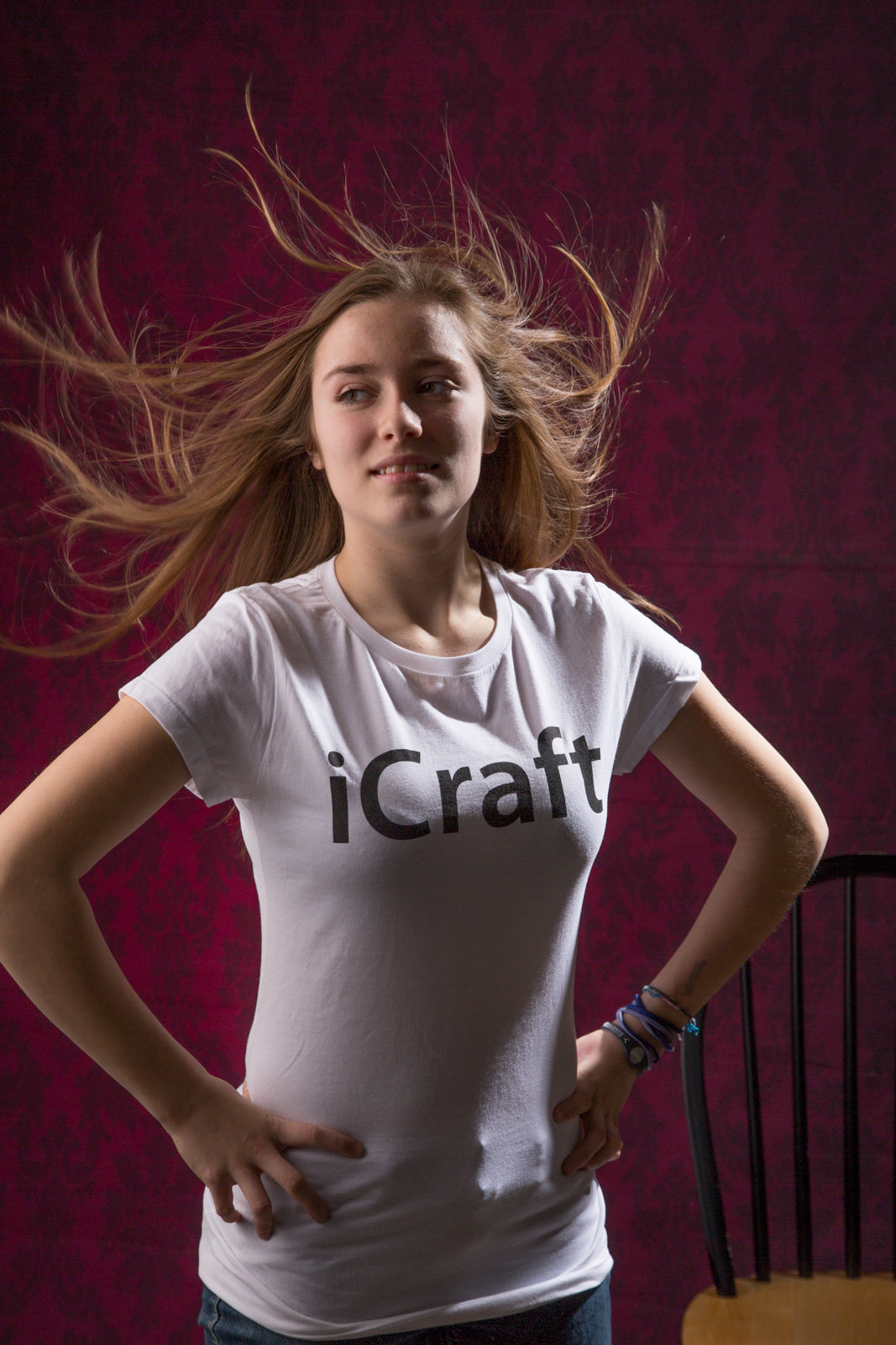 iCraft, White Powerup T-Shirt (Mens and Ladies cuts)