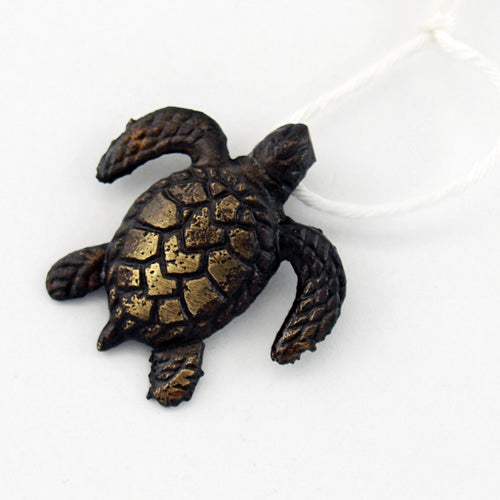 Antique Brass Cast Metal Turtle Charm