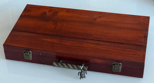 Fancy Red Mahogany Presentation Box, 19" x 10" x 2"
