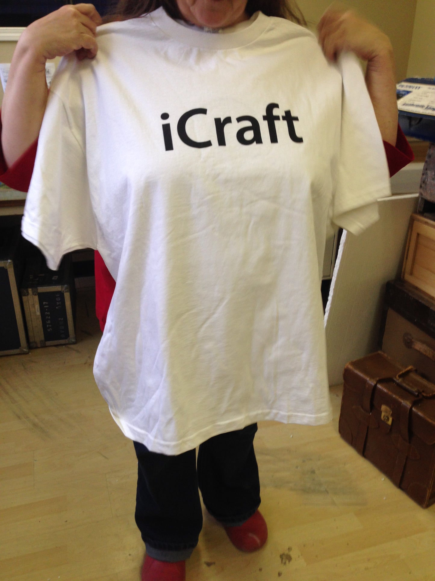 iCraft, White Powerup T-Shirt (Mens and Ladies cuts)